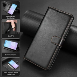 Leather Wallet Magnetic Flip Case with Card Slot - Honor 400 smart (Black)