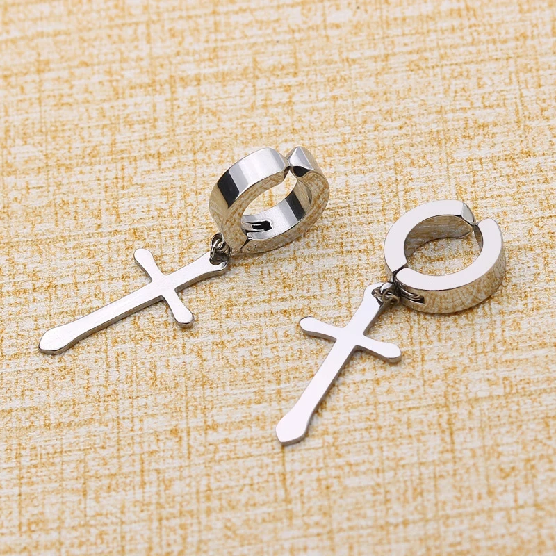 1 Pair Unisex Stainless Steel Magnet Clip-on Non-Perforated CZ Ring Pendant Cross Magnetic Earrings stud earrings ear clip earrings clip earrings ear clip ear accessories magnetic earrings Magnetic Stud Earrings