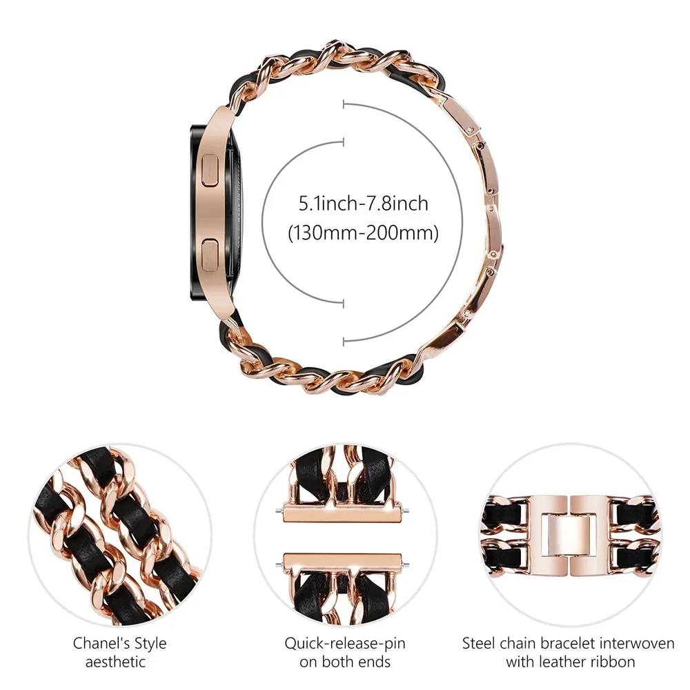 Luxury Leather and Metal Bracelet Watch Band - 20/22mm Premium Strap