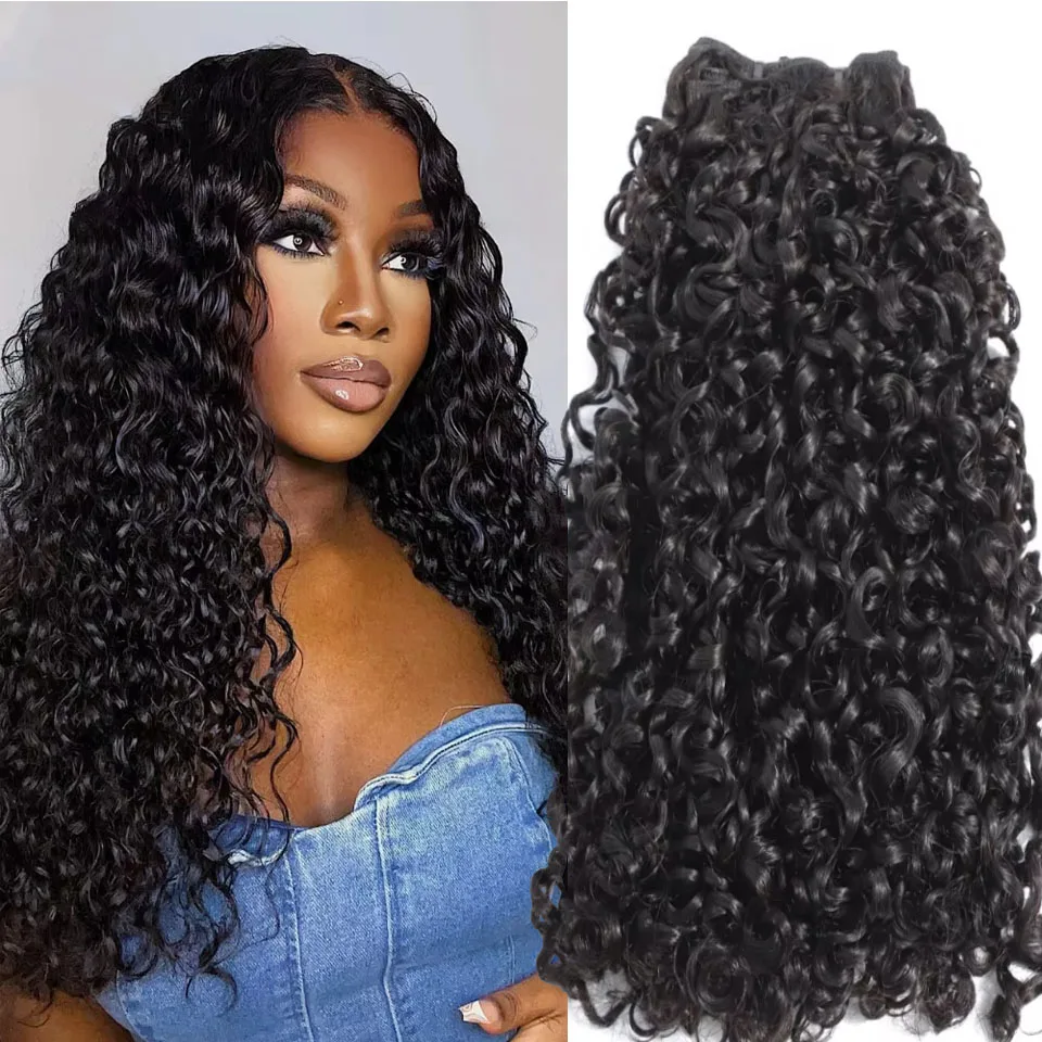 Human Hair Extensions Mongolian Pixie Curly Human Hair Bundles Raw Vietnamese Unprocessed Burmese Hair Bundle Virgin 15A Double Drawn Weave Extensions