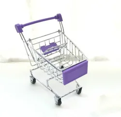 Miniature 1:48 Shopping Cart Toy - Desktop Decor (Purple)