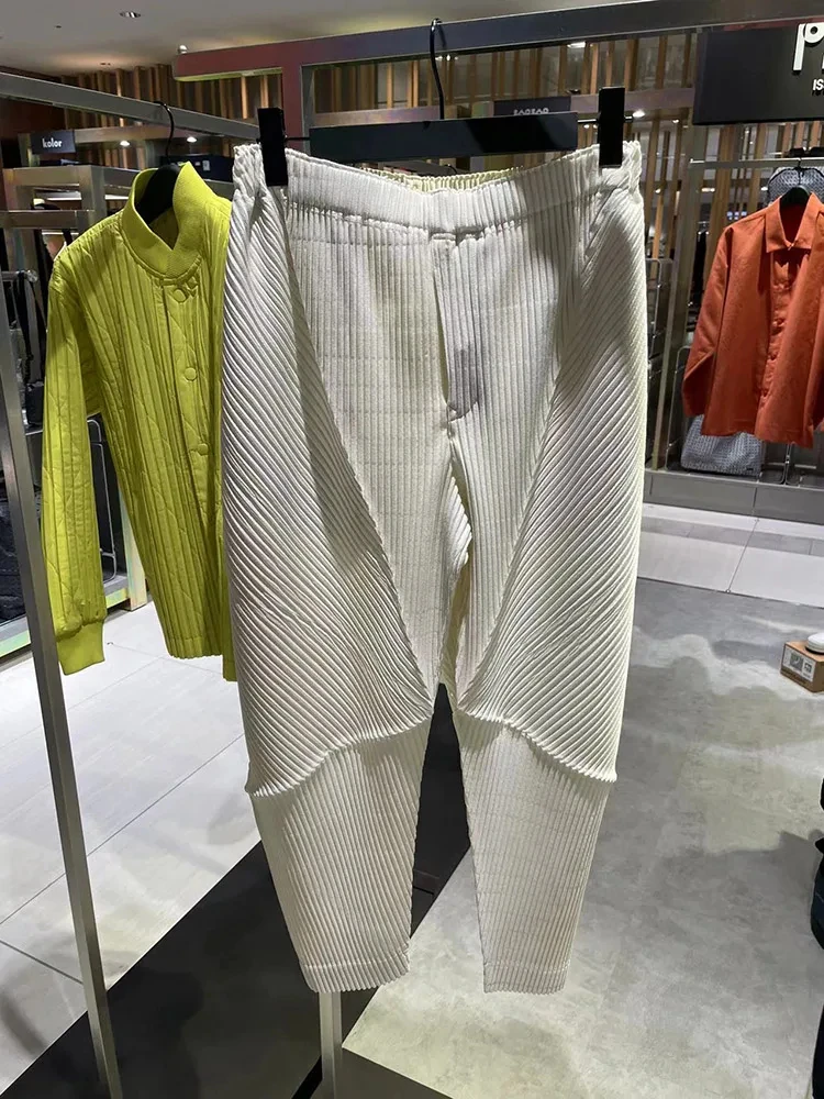 Miyake Pleated Homme Please Men's Pant New Pleated Casual Straight Long Pencil Pants 5