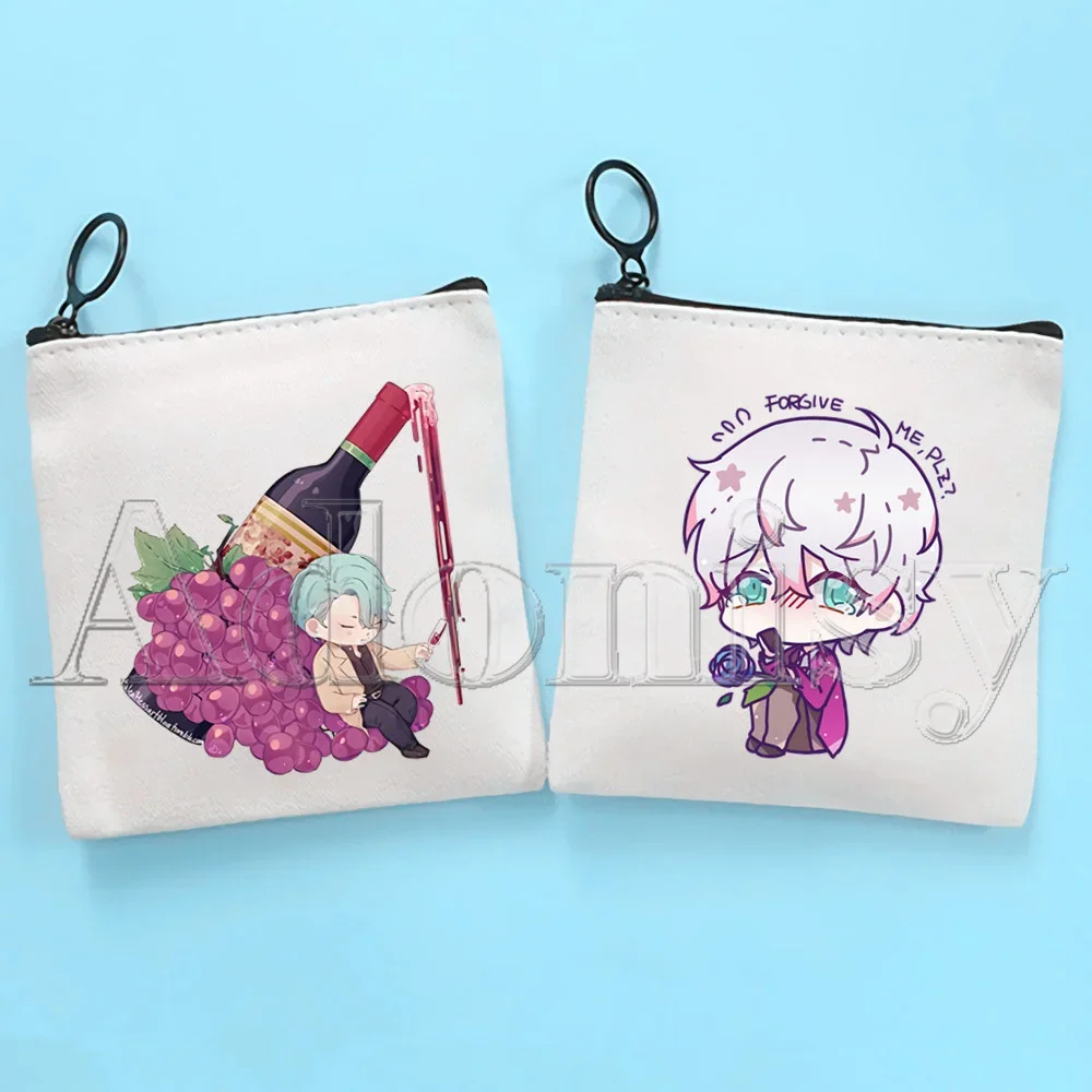 

Mystic Messenger Hand-painted Wallet Blank Canvas Pure White Cloth Bag Customized Hand-painted Small Coin Bag