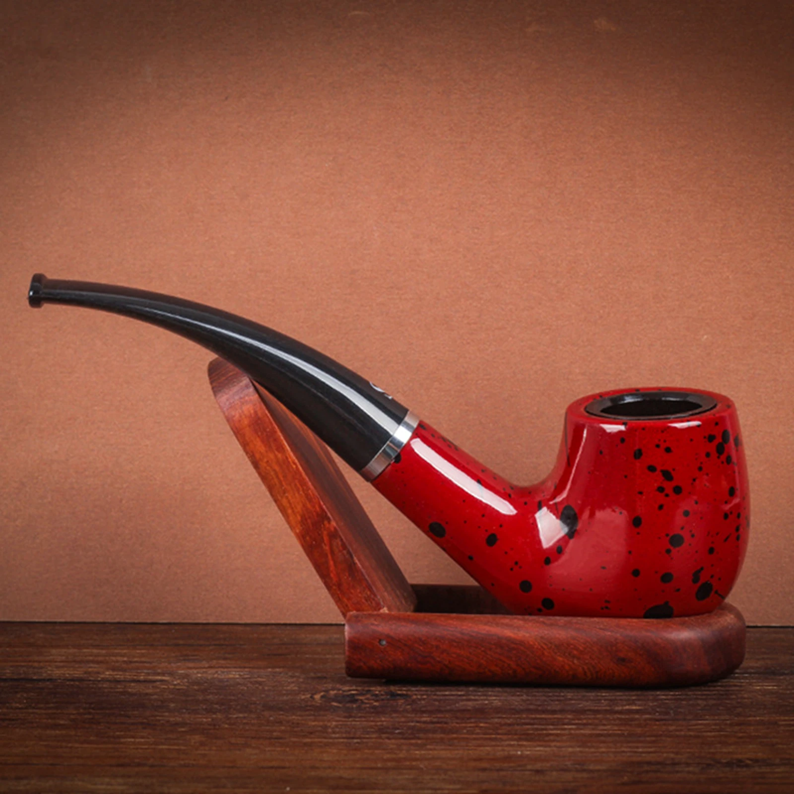 1pc, Smoke Tobacco Pipe, Tobacco Pipe With Filter Core, Curved Circulation Filter, Iron Pot Pipe