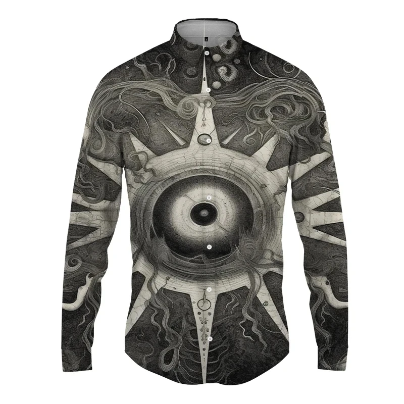

Creative Patterns Art 3D Printed Lapel Mens Shirt Casual Fashion Long Sleeves Shirts Button Tops Streetwear Shirt Unisex Blouses