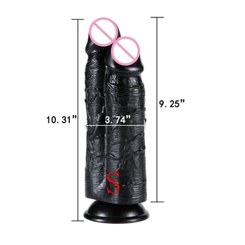 Erotic Big Soft Double Dildo Realistic Suction Cup Large Penis Lesbian 12.4inch Huge Two Dildos For Women Gay Intimacy Sex Toys 4
