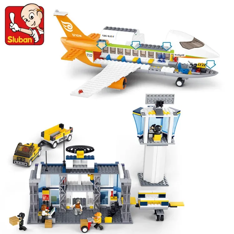Sluban 0367 Building blocks International airport boy small particle piecing and assembling toys building block toys building block toy building block kits