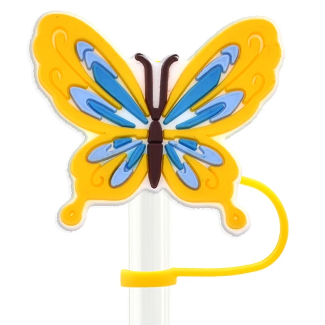 1PCS Butterfly straw cover colorful butterflies butterfly straw toppers  charms straw toppers for tumbers drink cover straw tip