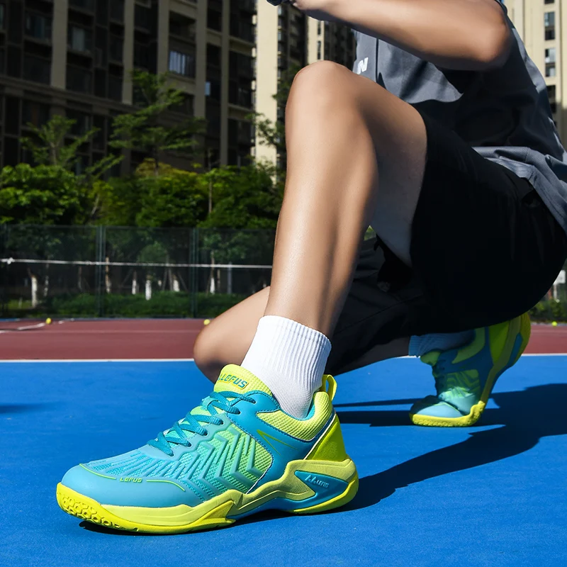 Professionelle Badmintonschuhe für Herren und Damen Rutschfeste Tennistrainer für Indoor- und Outdoor-Sport Blaue Sneaker – Detail 9