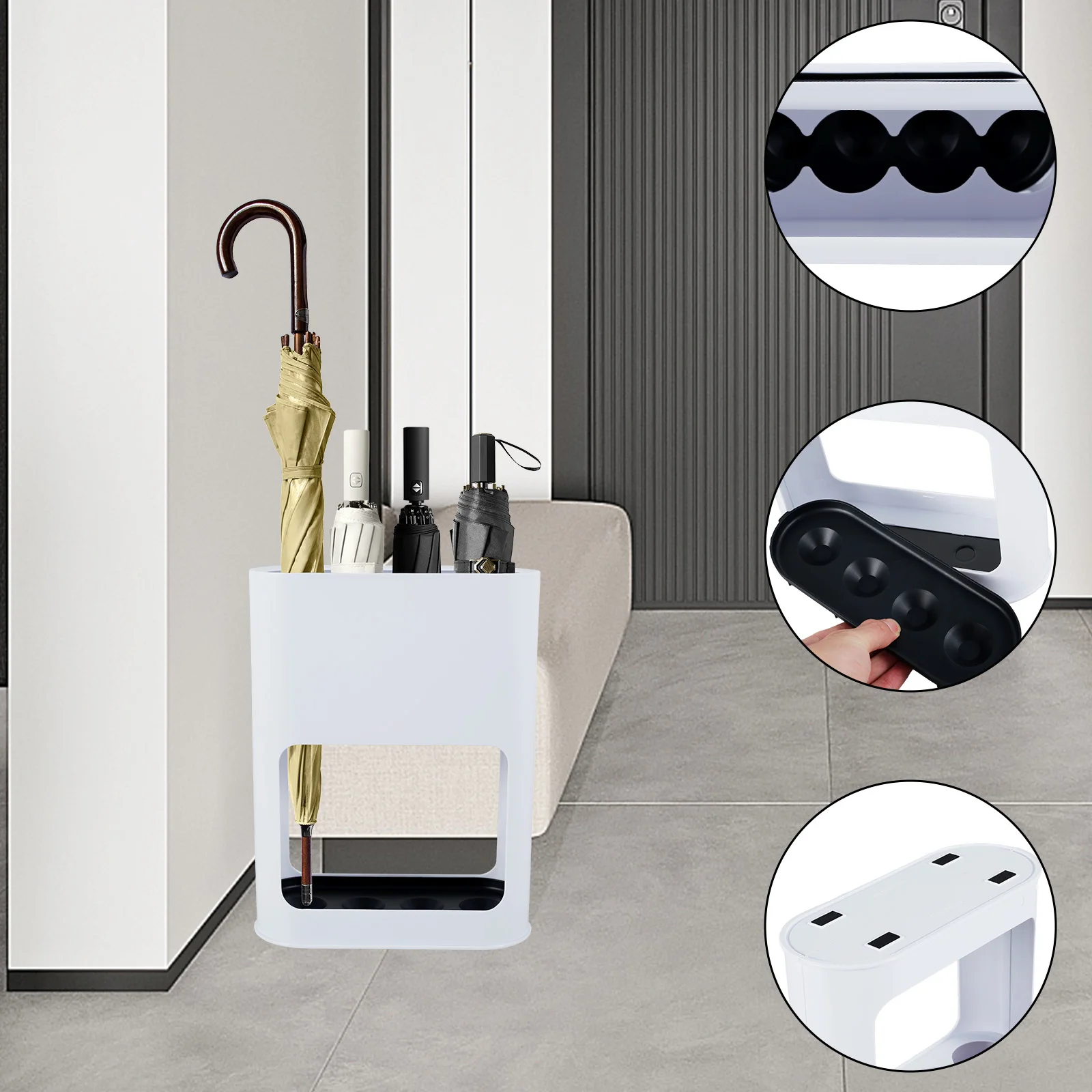 New Umbrella Stand Rack Fits 4 Umbrellas Holder with Heavy Duty Metal Iron Panel Umbrella Stands with Non-Slip Soft Cushion