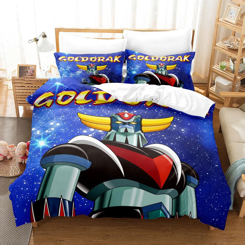 Goldorak Bedding Set 3D Printed Grendizer Duvet Cover 3Pcs Double Twin Full Queen King Adult Kids Bedclothes Quilt Cover