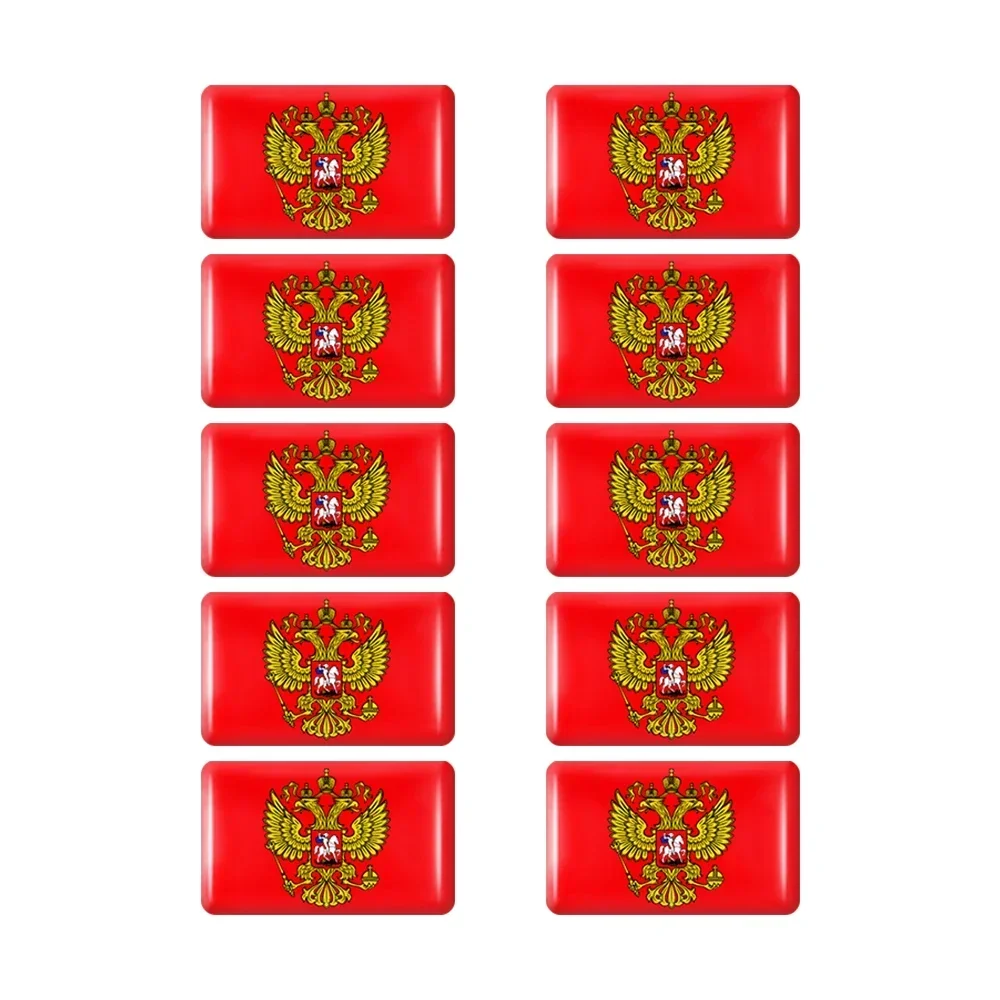 10pcs Epoxy Flag Car Stickers Set