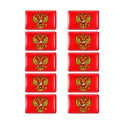 10pcs Epoxy Flag Car Stickers Set (Russia Badge RD)