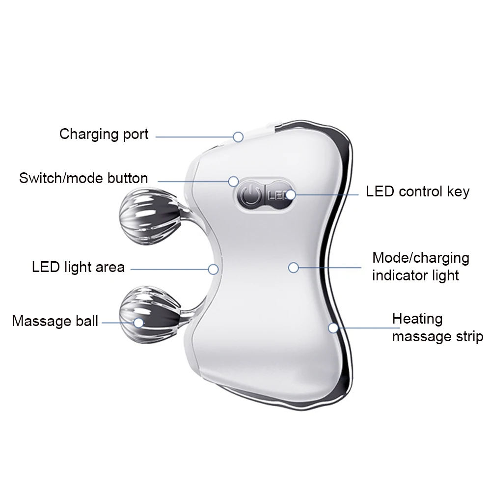 Face Rolling Massager EMS Face Slimming V Line Facial Lift Phototherapy Massager Wrinkle Remover Body Massager Skin Tightening 4