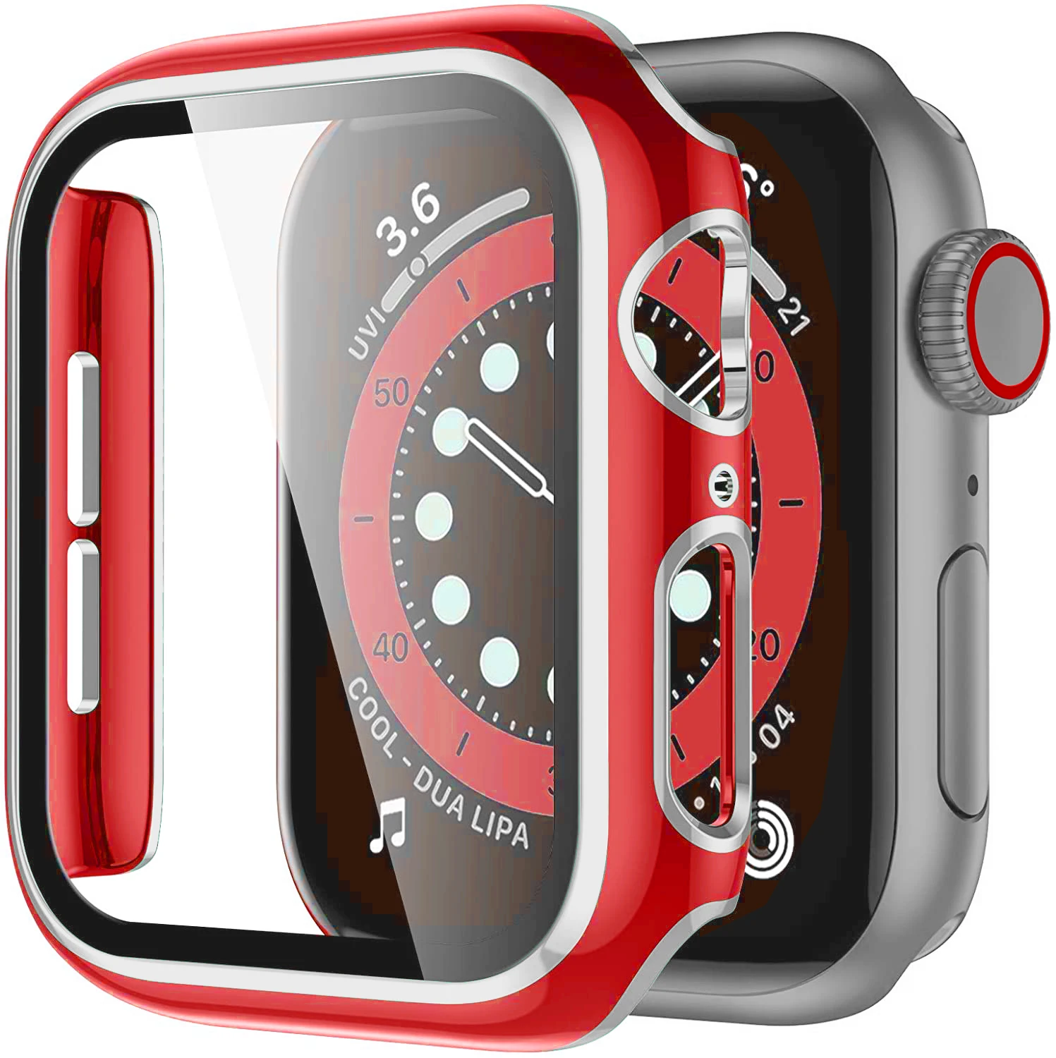 Premium Tempered Glass Screen Protector with Case for Apple Watch Accessories
