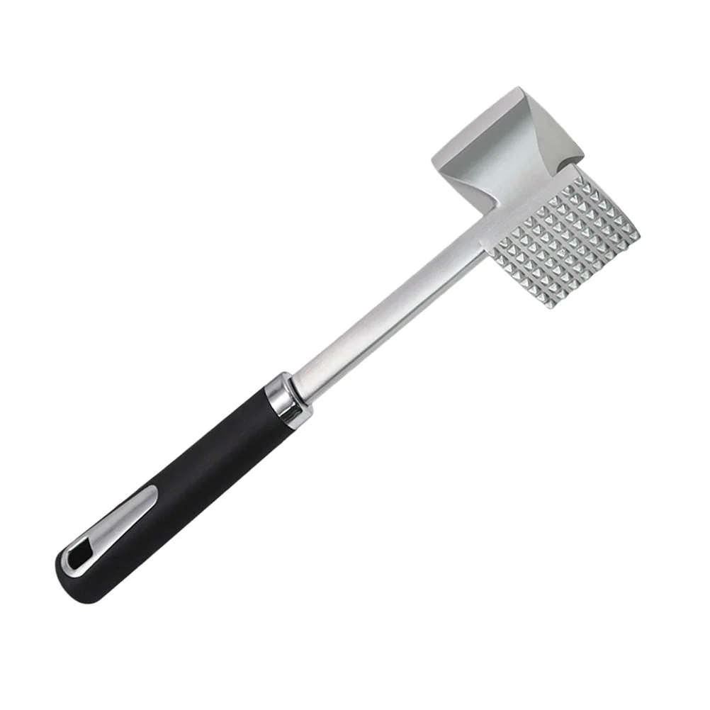 Black Handle Stainless Steel Meat Hammer Kitchen Mallet Tool Beef Pounder Tenderizer Poultry Tools