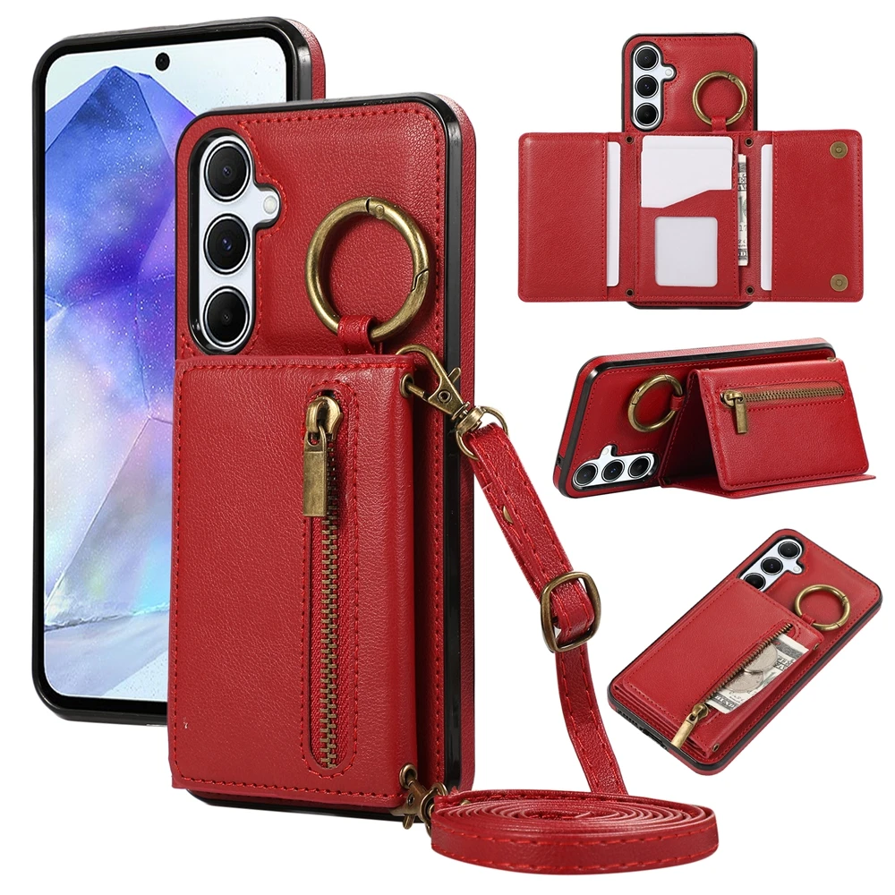 Versatile Crossbody Leather Purse Case