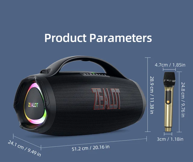 ZEALOT S98M 160W ワイヤレス スピーカー、ワイヤレス カラオケ マイク