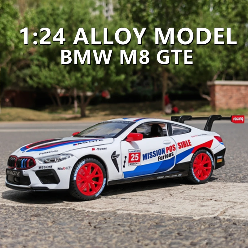 1:24 bmw m8 gte Track Legierung Rennwagen Modell Druckguss Metall 