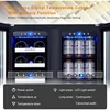 Phiestina Wine Beverage Refrigerator,24’’ Wine Cooler- 20 Bottles&78 Cans,Built-in/Freestanding Dual Zone Wine Fridge Glass Door 2