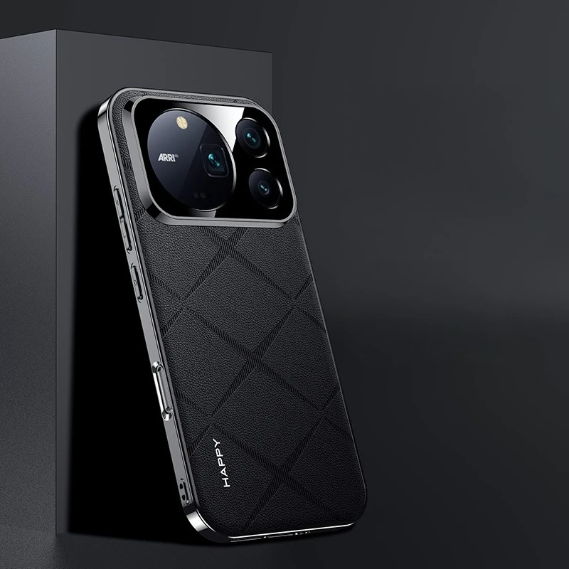 Luxury PU Leather Phone Case with Electroplated Soft Frame Protection