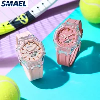 SMAEL 5Alarm Clock 2 Time Digital Watches 8088 Waterproof Men Watch Countdown Stopwatch Led Light Electronic Movement Wristwatch 2