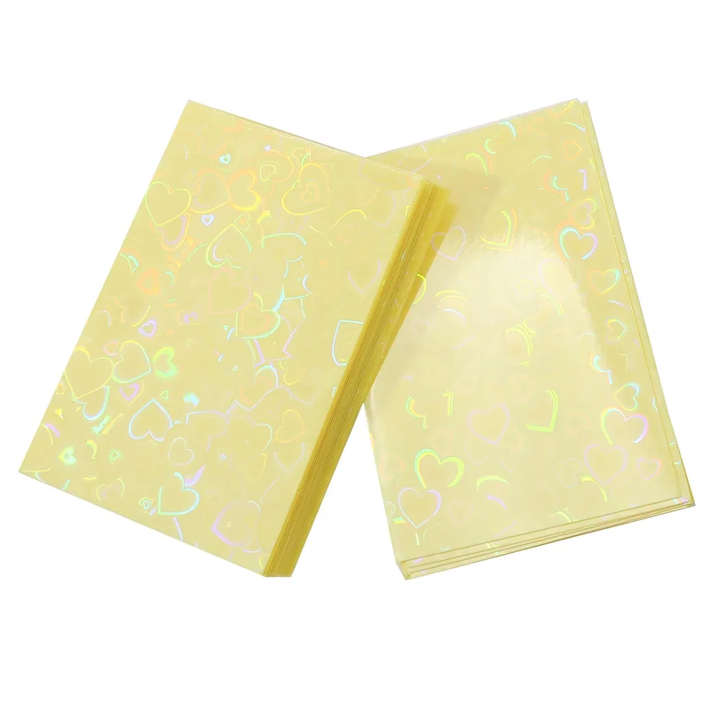 50pcs New Macaron Love Flash Film Frosted Card Film 3 Inch Album Small Card Protective PVC Frosted Photo Sleeve