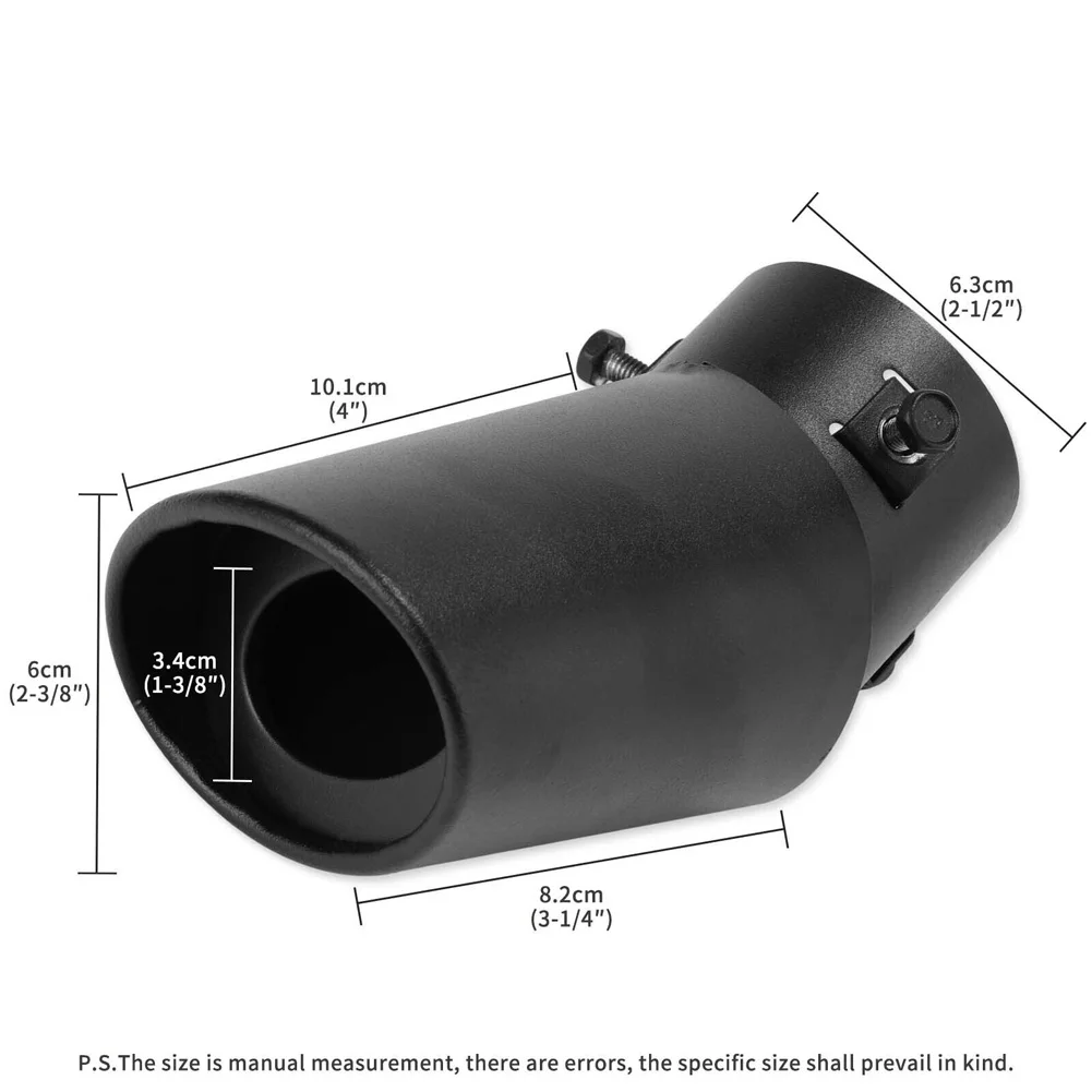 Exhaust Muffler Tip Car Rear Exhaust Pipe Tail 63mm Curved/Str Stainless Steel Modified Parts Car Accessories