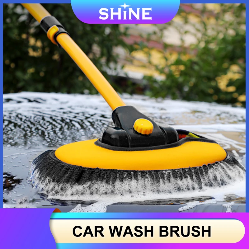CarWashBrushAutoCleanMopCarCleaningToolKitsAdjustableAbsorbentTelescopingLong