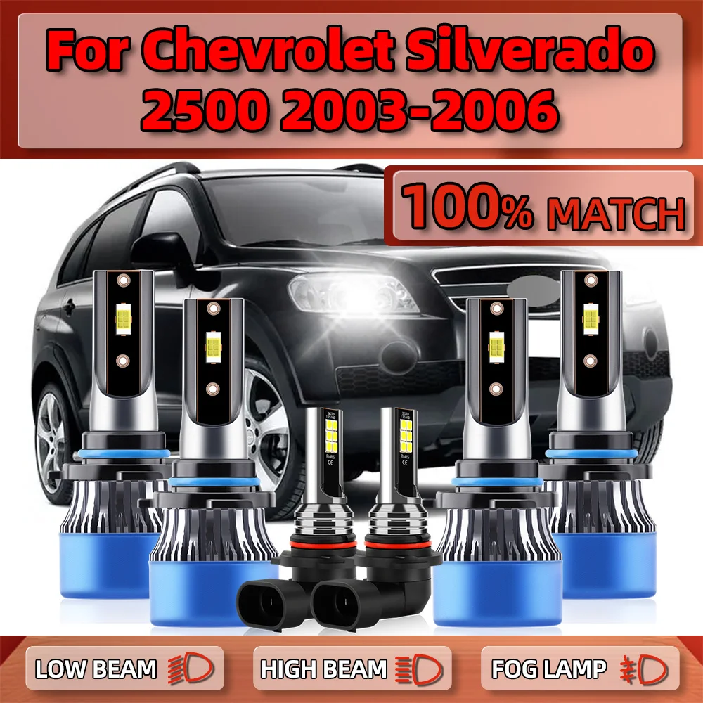 

60000LM Canbus LED Headlight Bulbs HB3 9005 HB4 9006 Car Lamps 12V Fog Light For Chevrolet Silverado 2500 2003 2004 2005 2006