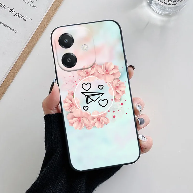 Love Heart Painted Silicone Phone Cover with Camera Protection Bumper