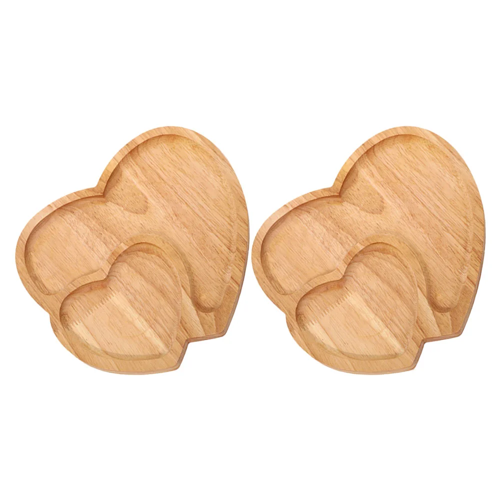 

2pcs Bamboo Bread Plate Desktop Storage Tray Snack Plate Dried Fruit Plate Bamboo Serving Tray