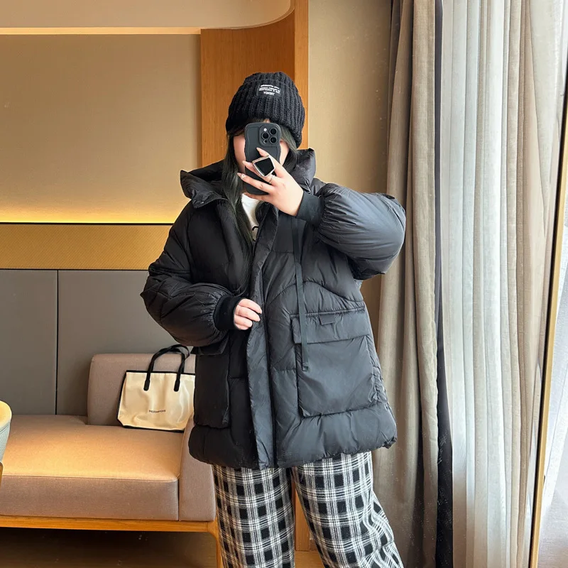 XXXXXL Fashion Plus Size Women's Parkas Winter New Korean Warm And Casual Hooded Padded Jacket 8280