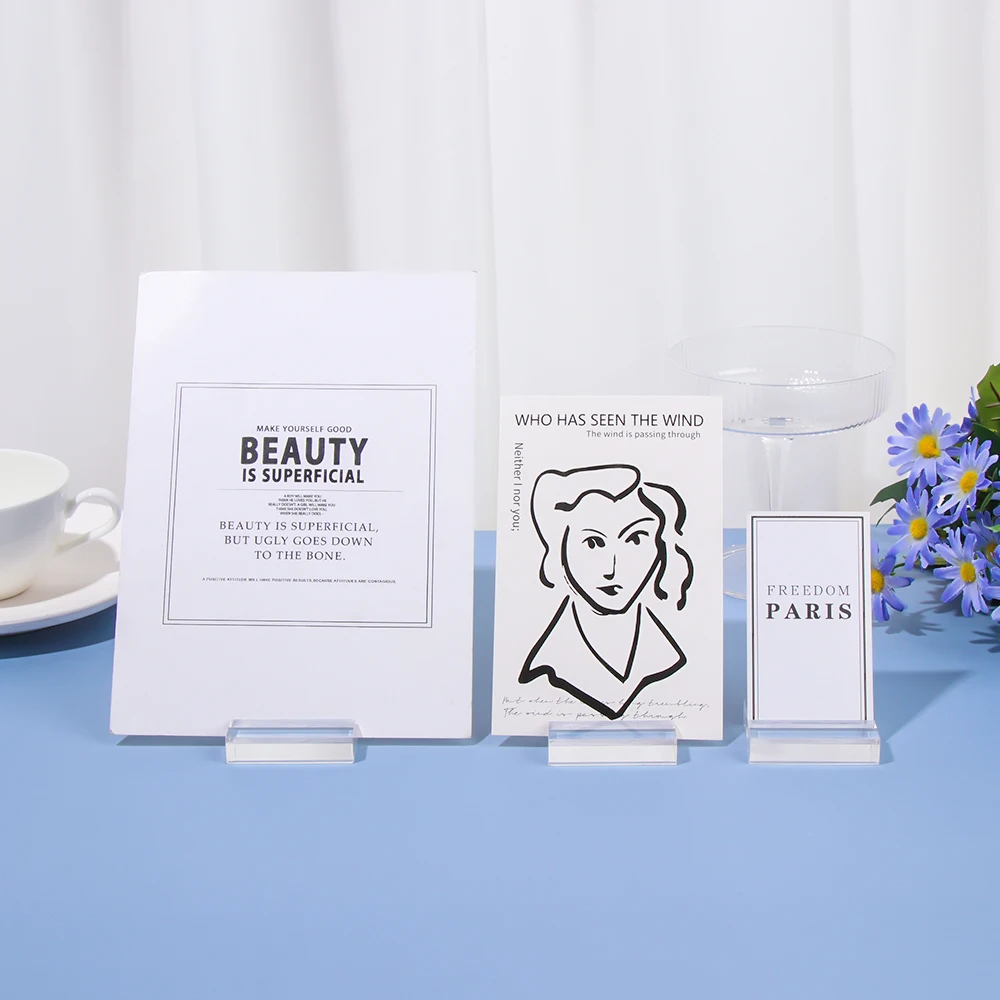 Card Holder 1Pc Acrylic Stand Place Card Holder Photo Clip Table Number Stand for Home Restaurant Wedding Party