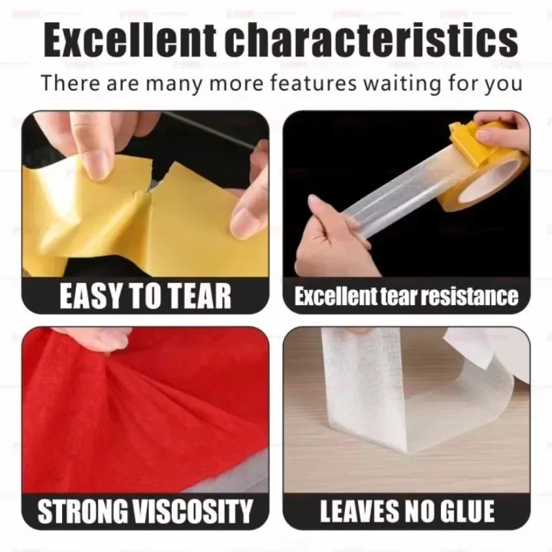 High-Viscosity Waterproof Transparent Adhesive Tape - Double-Sided Cloth Base