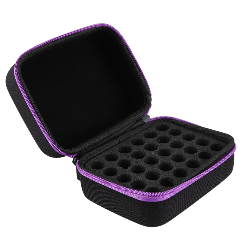 ABWR-6Colors Essential Oil Case 30 Bottles 10Ml Perfume Oil Essential Box Travel Portable Carrying Holder Nail Polish Storag