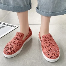 

Women Sandals Hollow Irregular Stripes Casual Single Shoes 2022 New Light Cozy Loafers Lazy Vulcanized Sneakers Zapatillas Mujer