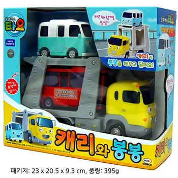 Tayo 버스 트레일러 버스 코체 세트, BONGBONG Carry ouncak 풀백 모델 자동차, 어린이 장난감