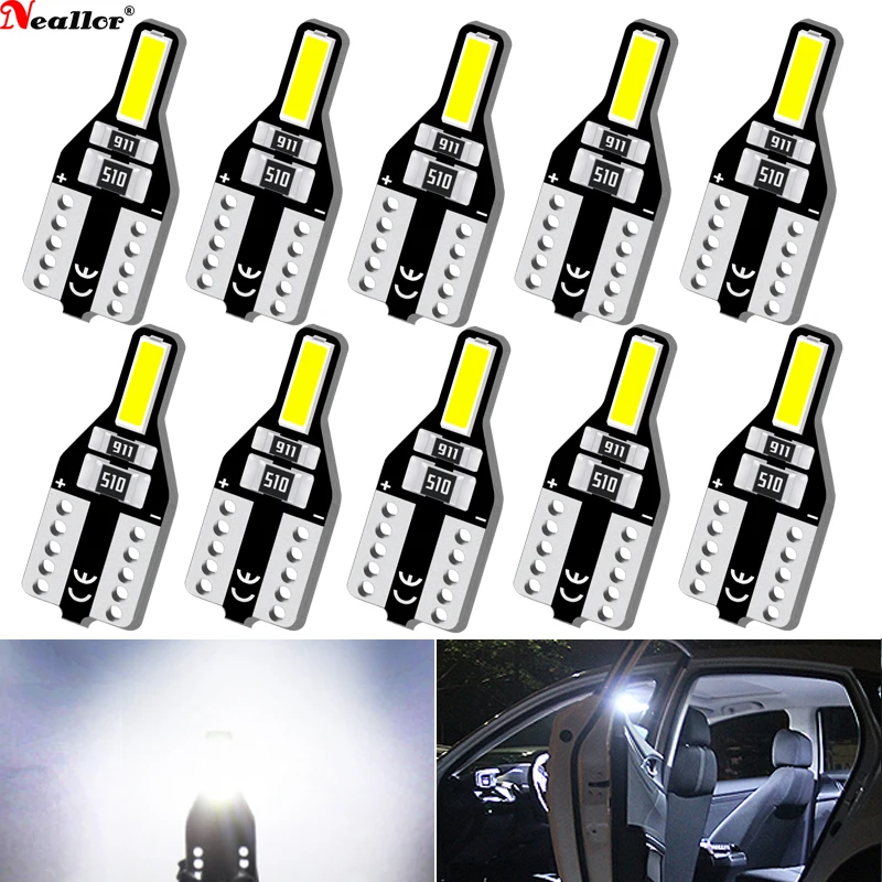 

10 шт., Автомобильные светодиодные лампы T10 W5W 194 168