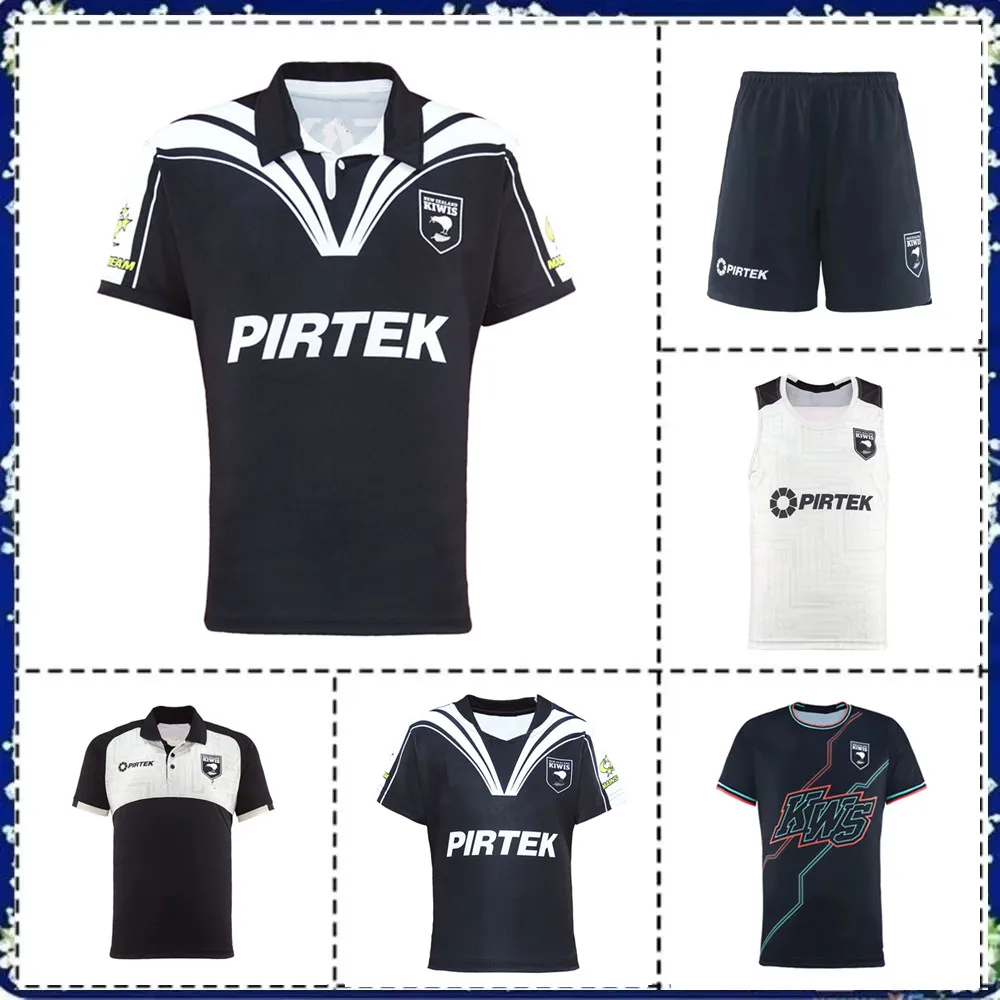 New Zealand Kiwis Training POLO Shirt Singlet Shorts Men's Rugby Jersey KIWIS HOME RUGBY JERSEY size S--5XL