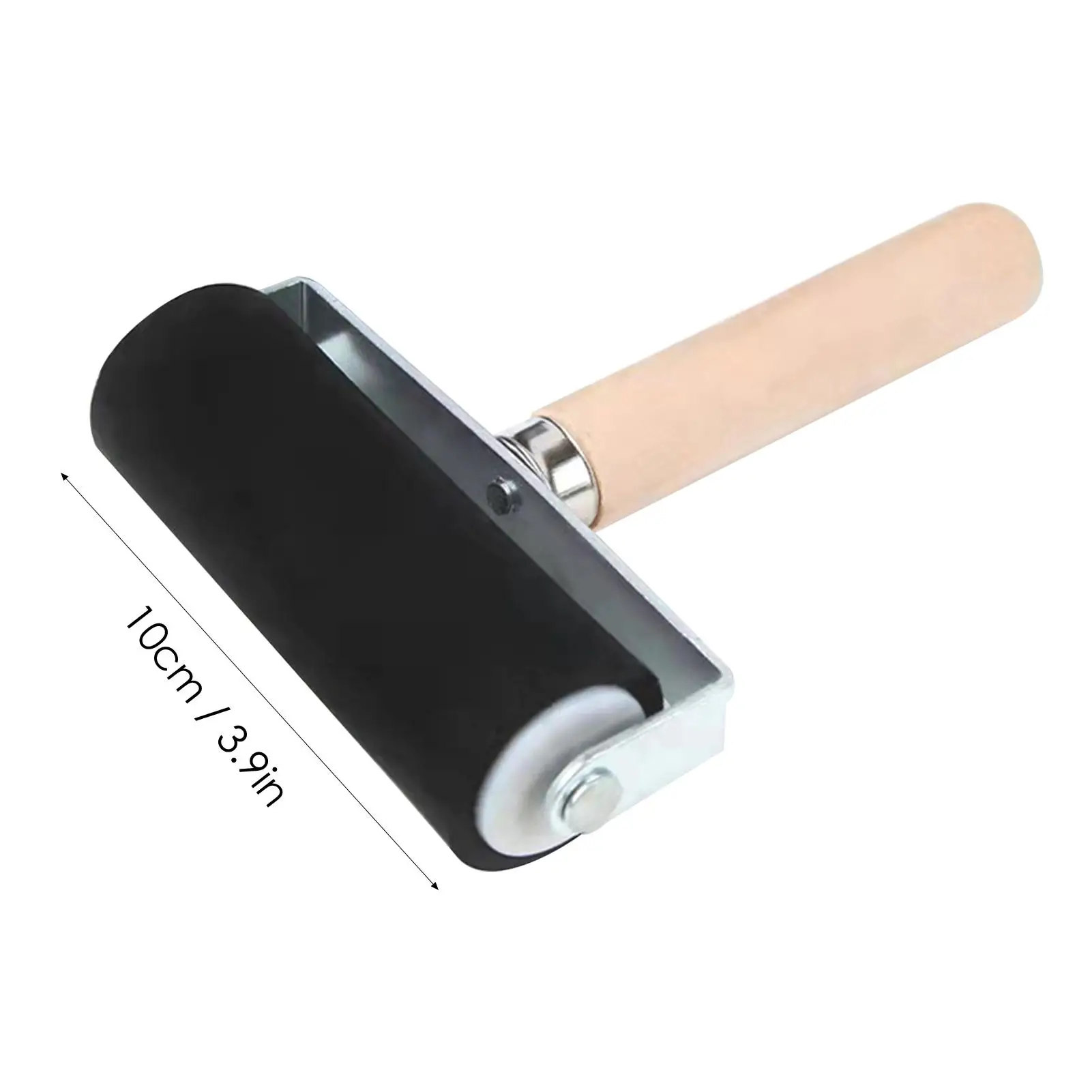 Rubber Roller with Wooden Handle