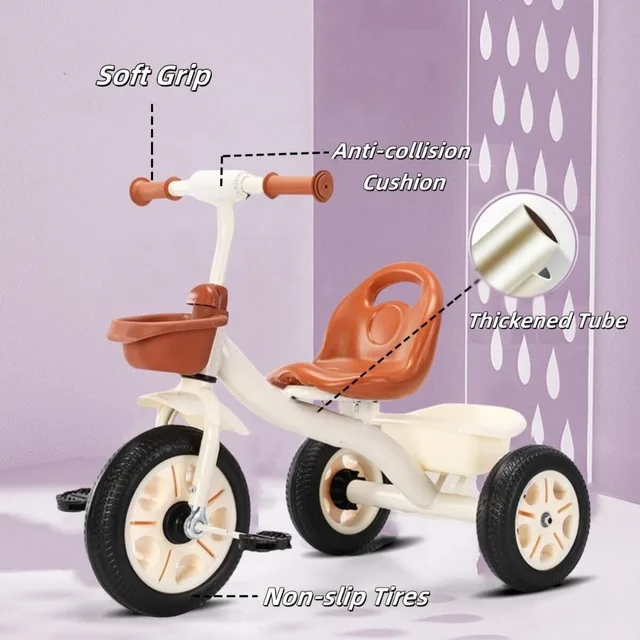 UBRAVOO 6-in-1 Foldable Baby Tricycle - Adjustable Parent Handle, Canopy & Safety Harness For Toddlers 10 Months To 5 Years