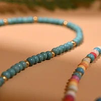 Collier ras du cou en pierre colorée de 4mm pour femmes, pendentif rond à breloque maléfique, à la mode, nouveaux bijoux quotidiens 6