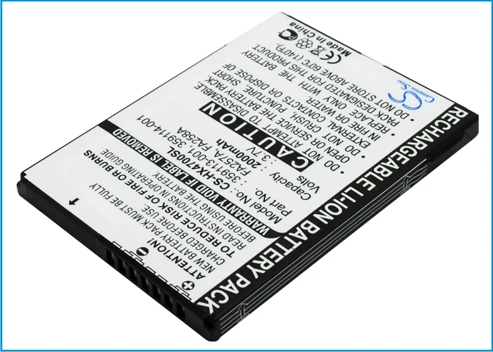 Batteria Cs 2000Mah Per Hp Ipaq Hx4700 ,4715 ,4705 ,4800