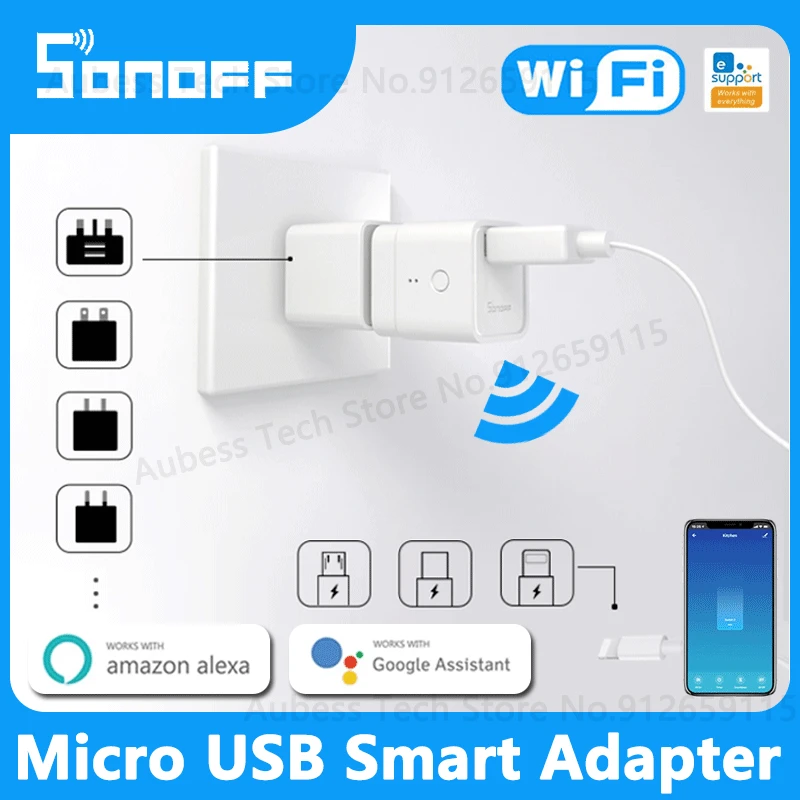 SONOFF Micro Mini USB Adaptor 5V Wireless WiFi USB Power Adapter Via sonoff-micro-mini-usb-adaptor-5v-wireless-wifi-usb-power-adapter-via