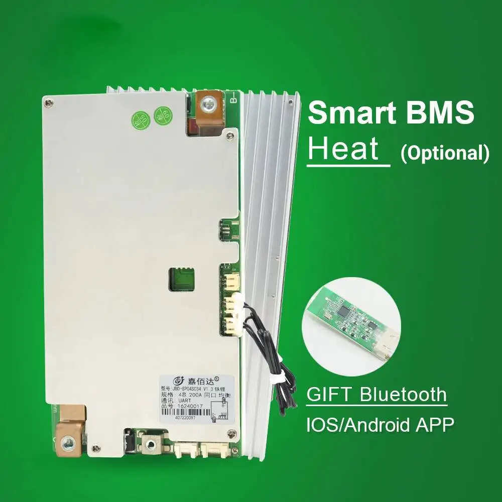 JBD 블루투스 스마트 BMS 리튬 배터리 밸런스 보호 보드, 리튬 이온 Lifepo4 Bms, 3S, 4S, 12V, 100A, 150A, 200A, UART, RS485 기능