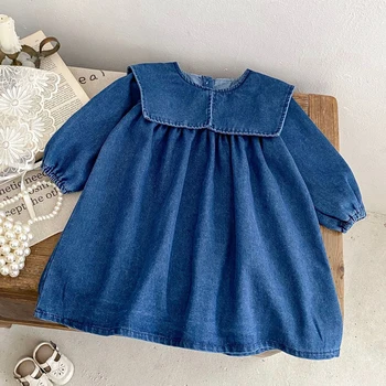 Girls Denim Collar Dress 1