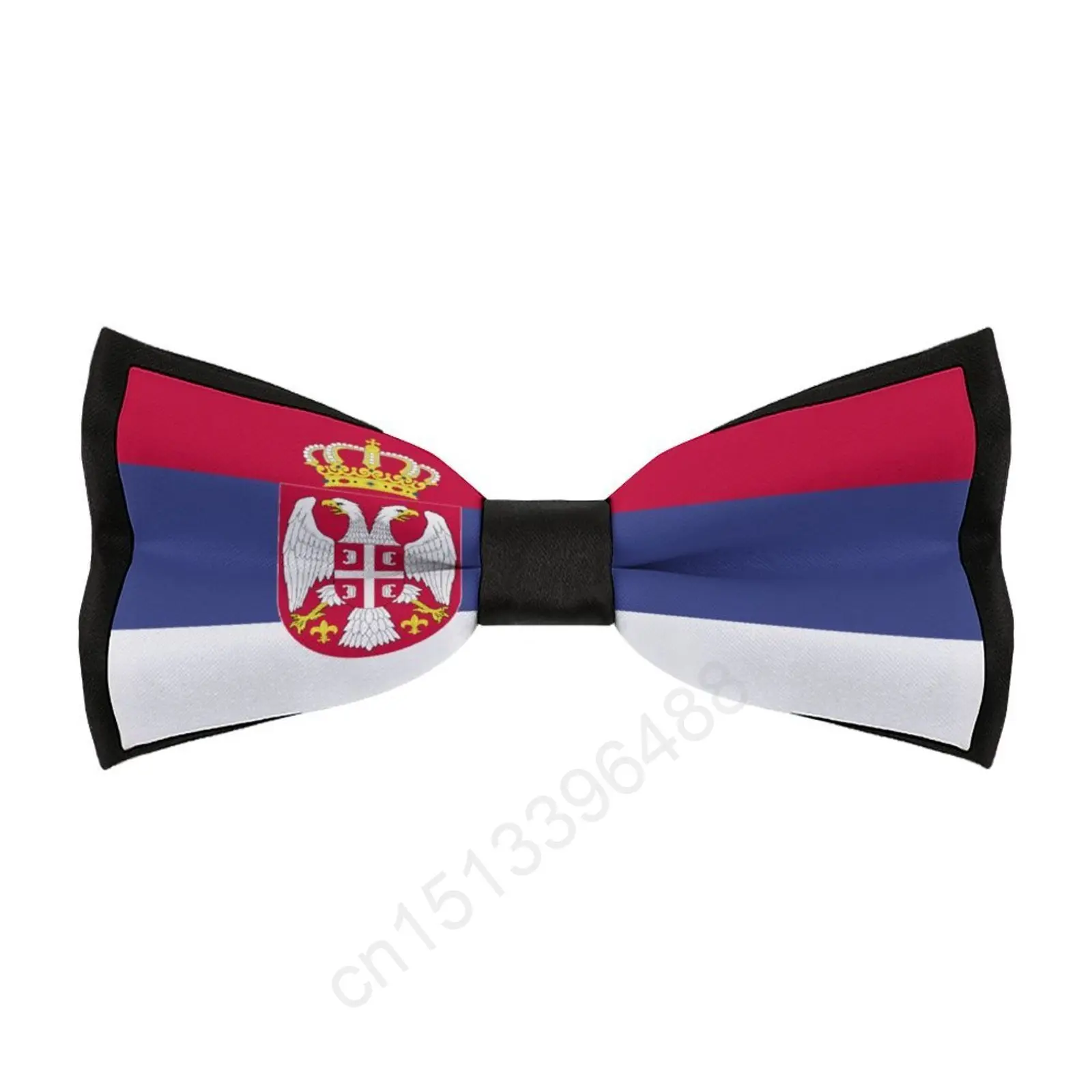 

New Polyester Serbia Flag Bowtie for Men Fashion Casual Men's Bow Ties Cravat Neckwear For Wedding Party Suits Tie