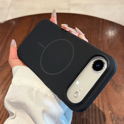 Premium Liquid Silicone Magnetic Phone Case with MagSafe Protector Cover - iPhone 13 Pro Max (Pure Black)