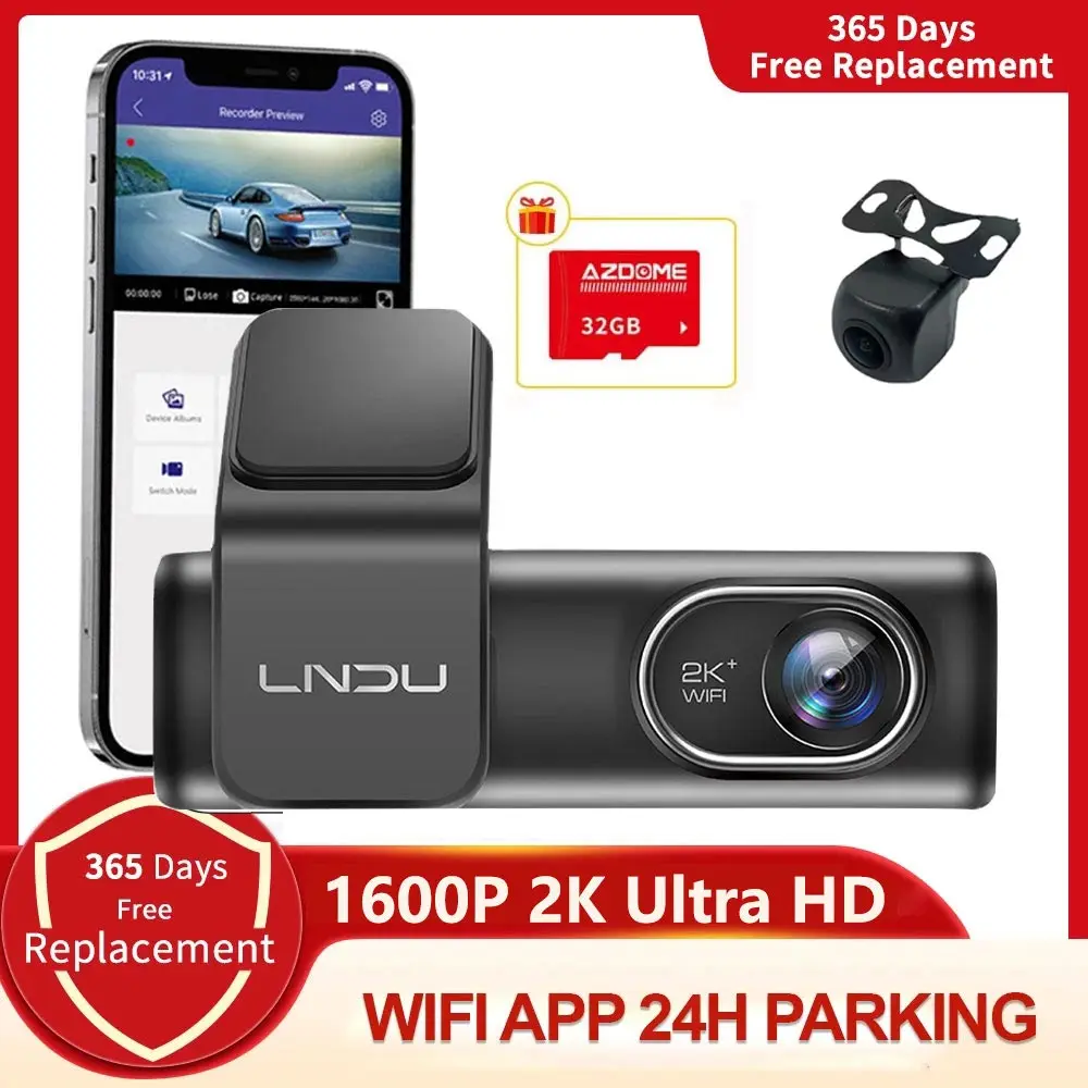 

Mini WiFI Car Dash Cam 1600P 2K Car DVR Dual Camera Auto Drive Vehicle Video Recroder WDR Night Vision 24H Parking Monitoring